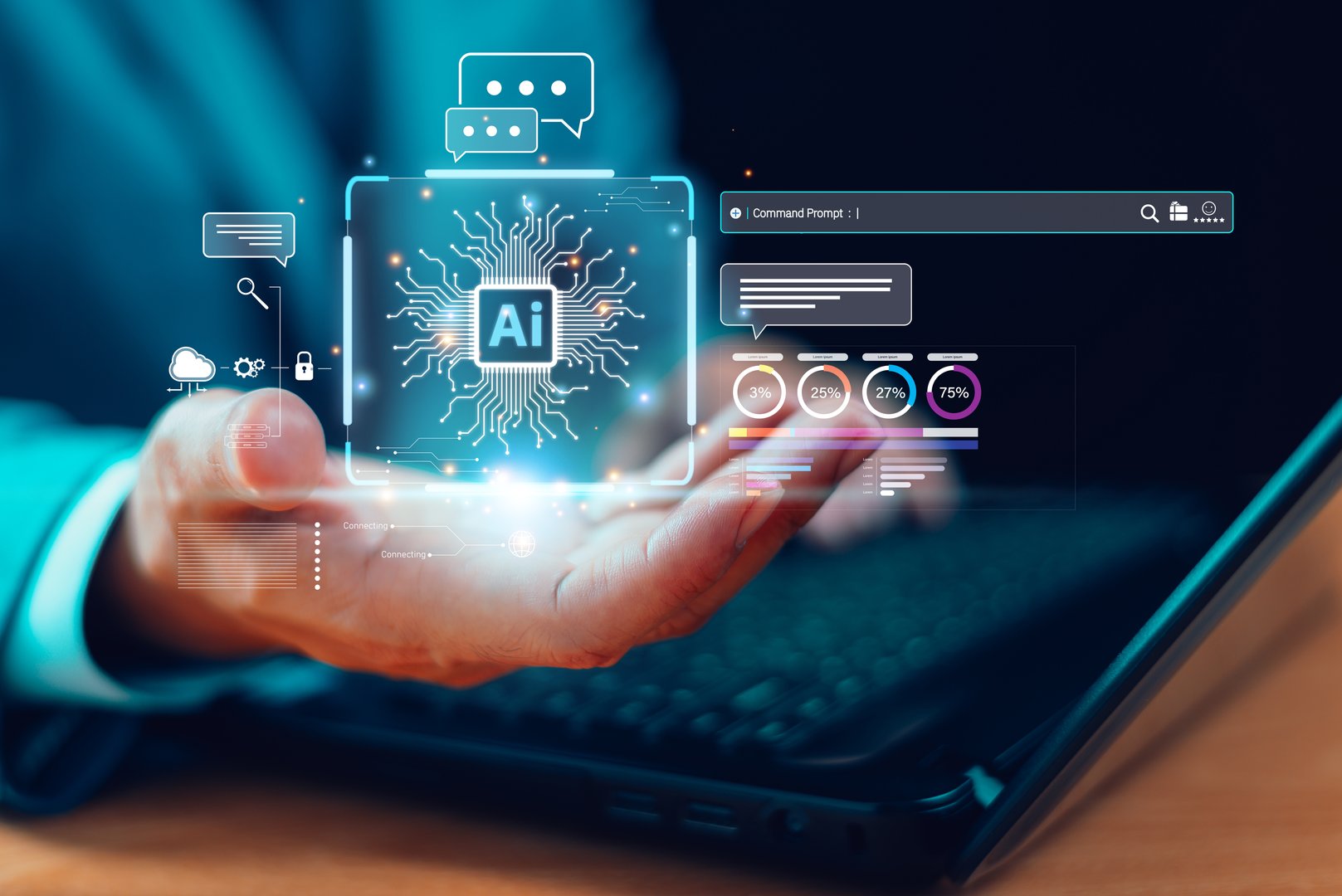 AI tech help business concept