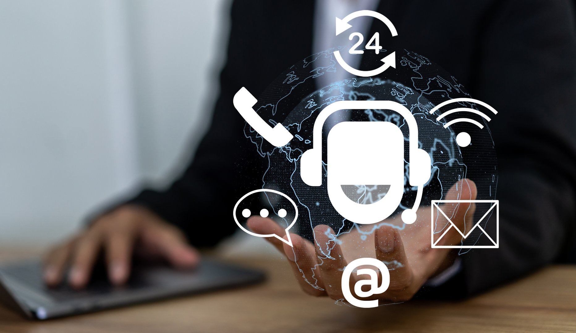 Call center customer support concept