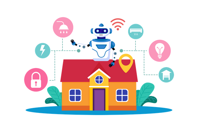 Smart home AI automation illustration